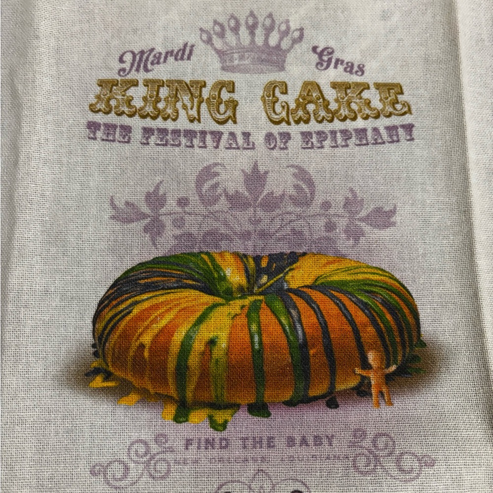 Mardi Gras King Cake Festival Towel